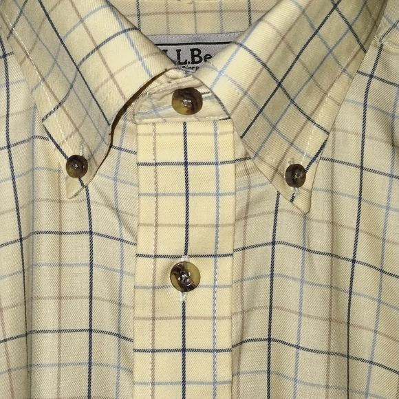 L.L. Bean wrinkle resistant plaid button down, 100% cotton men's traditional fit - Picture 6 of 6